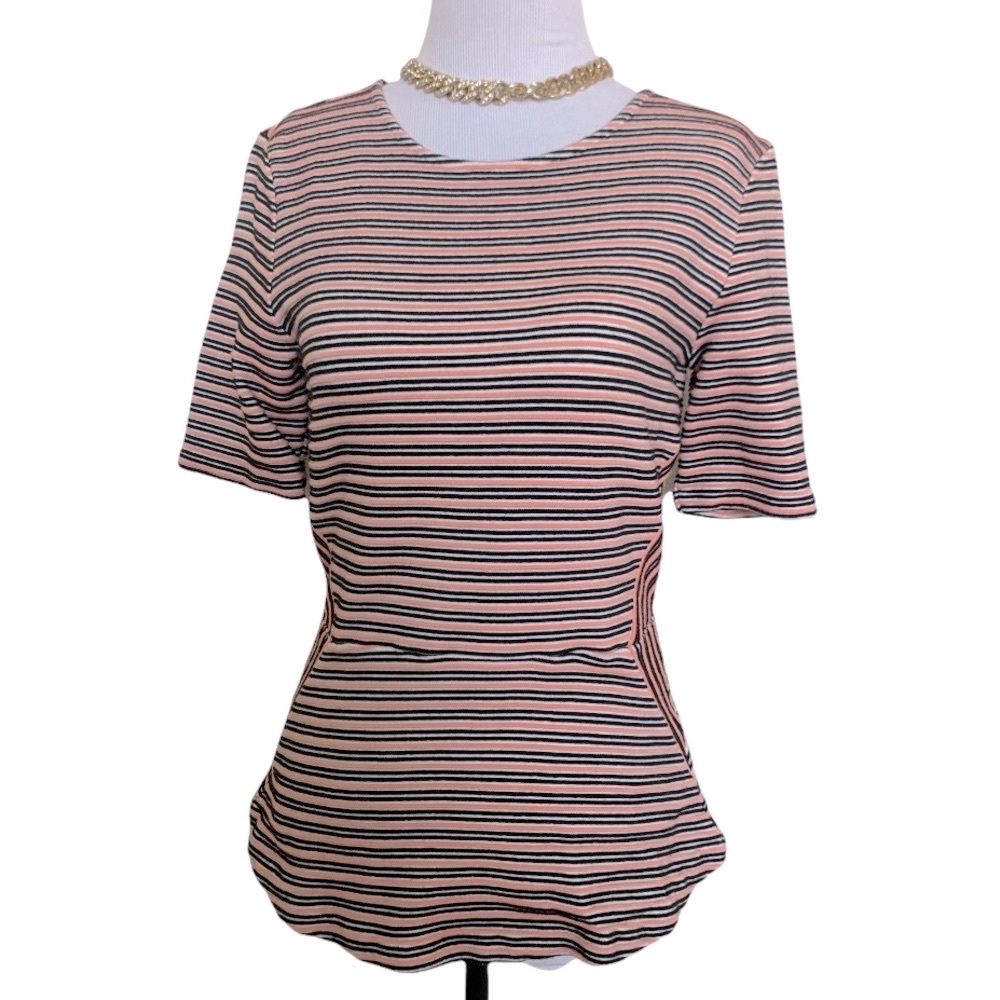 TALBOTS stripe elegant Peplum top - Picture 3 of 5